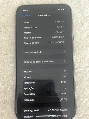 iPhone 11 normal , caramara de cima fusca