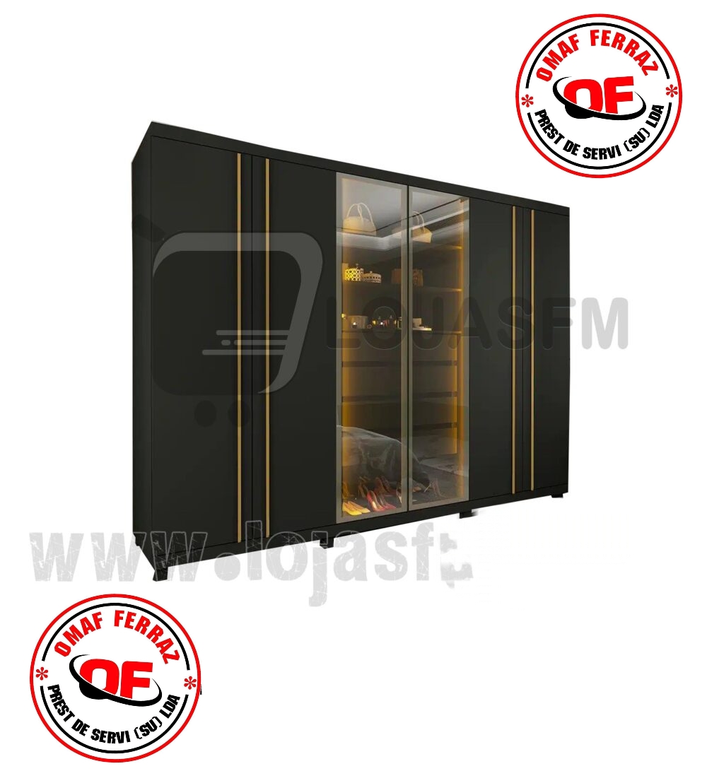 Roupeiro king com 6 porta e 4 gaveta tabaco