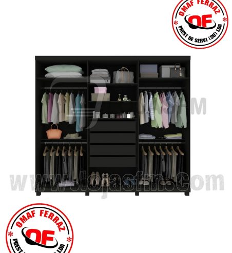 Roupeiro king com 6 porta e 4 gaveta tabaco