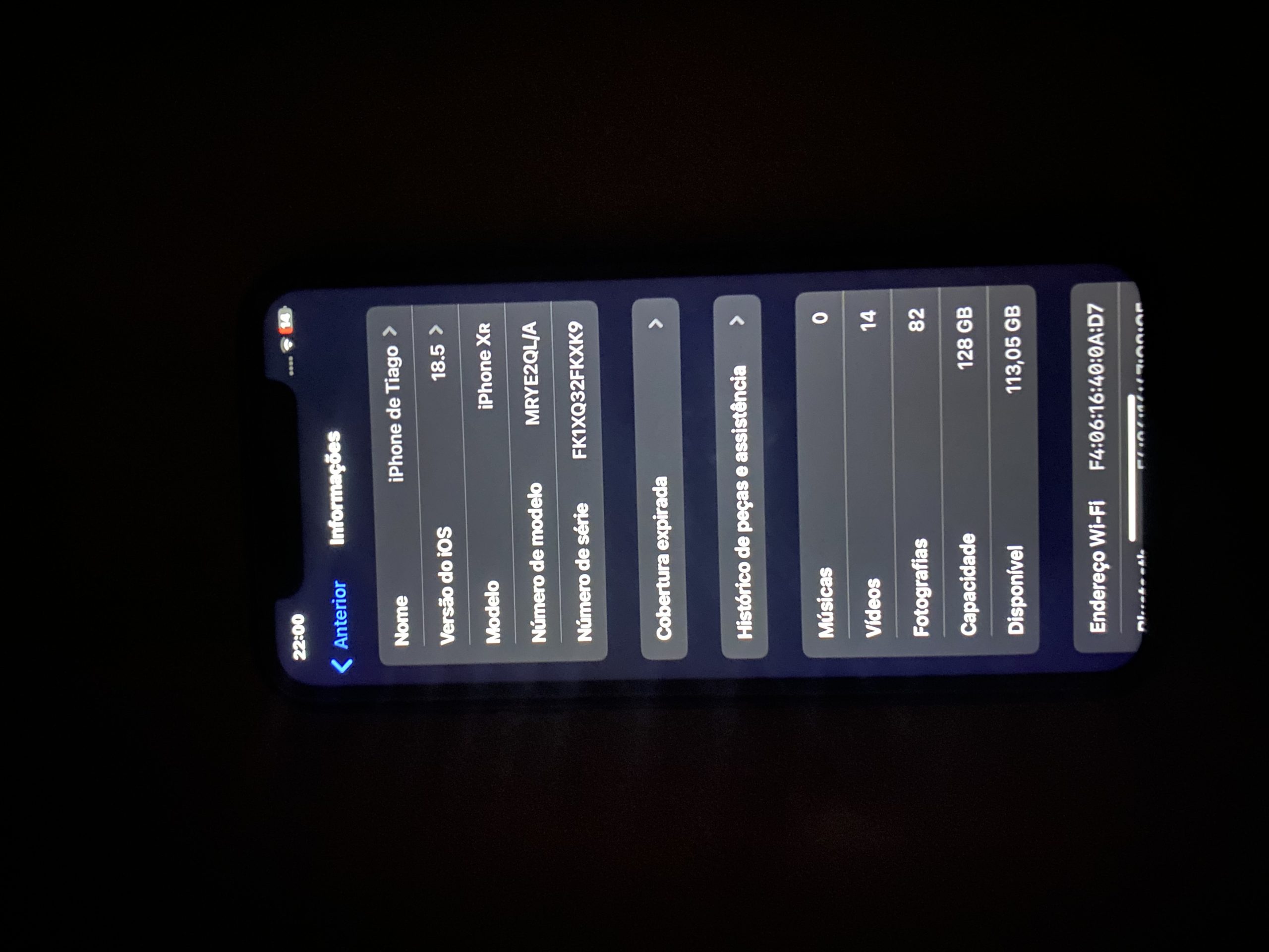 iPhone XR 128GB Bateria 76% tudo funcional.