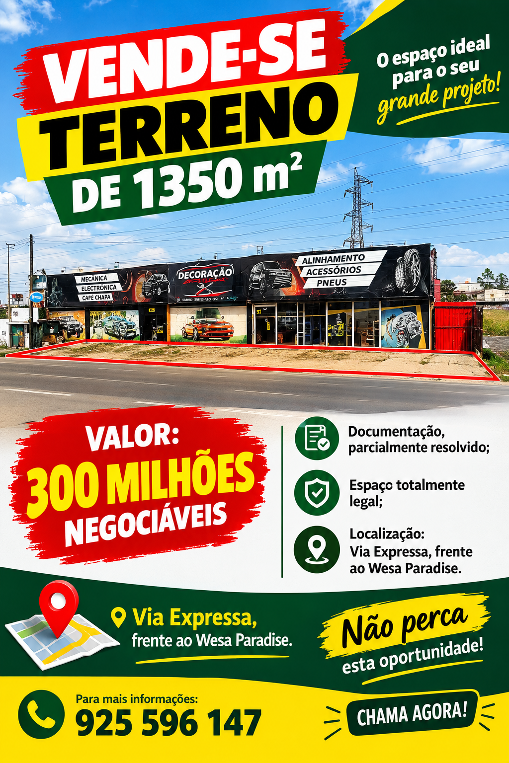 vendo terreno localizado na via xpress na estrada principal